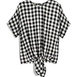 Madewell Buffalo Check/Gingham Tie Front Top